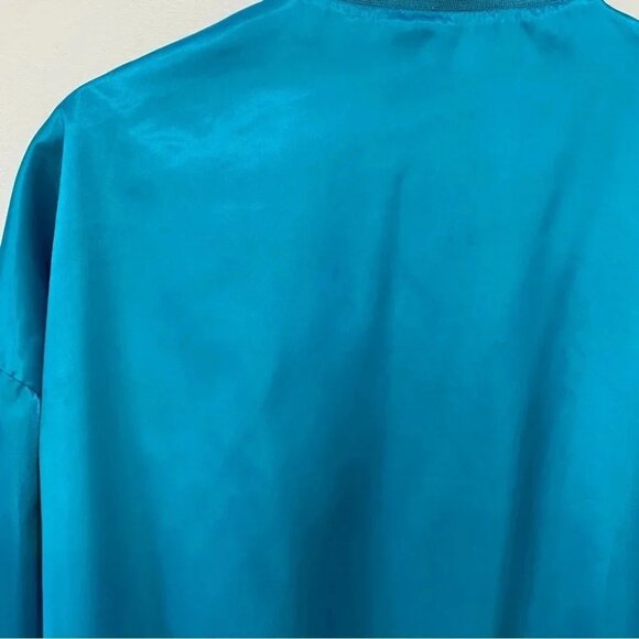 RARE Disney Princess Jasmine L Aladdin Satin Teal Blue Bomber Jacket Embroidered - Picture 15 of 16